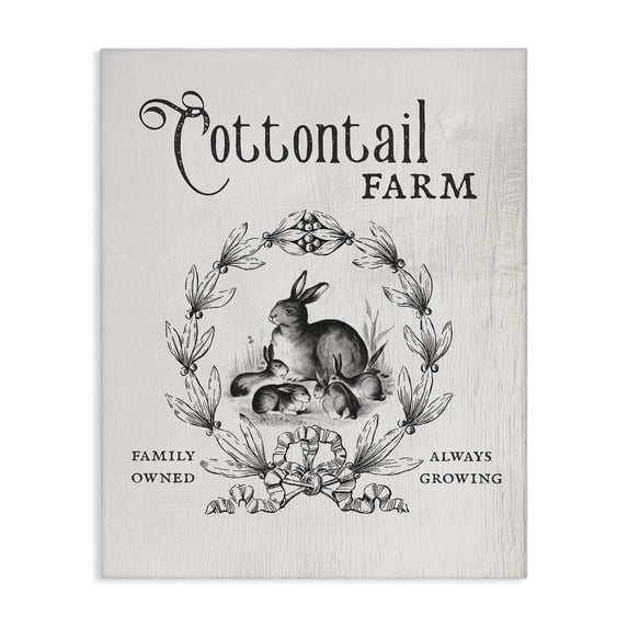 Cottontail Farm Vintage Advertisement Rabbit Family Country Illustration Canvas Art, 36 x 48, By Lil' Rue