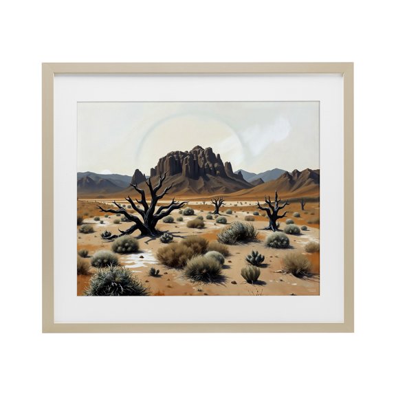 Stupell Industries Cottonwood Desert Mesas Birch Framed Print Under Glass design by Tabz Jones, 13 x 16