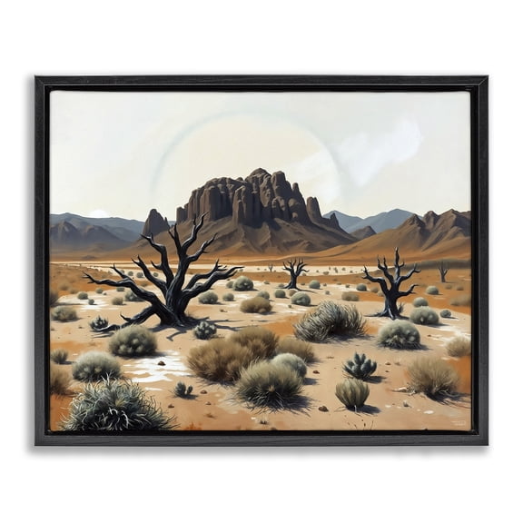 Stupell Industries Cottonwood Desert Mesas Black Framed Floater Canvas Wall Art design by Tabz Jones, 25 x 31