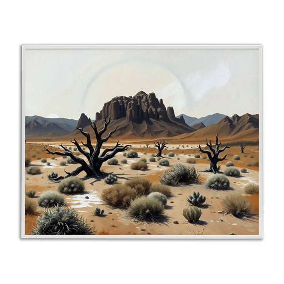 Stupell Industries Rustic Lodge Cottonwood Desert Mesas White Framed Giclee Art, 14 x 11, by Tabz Jones