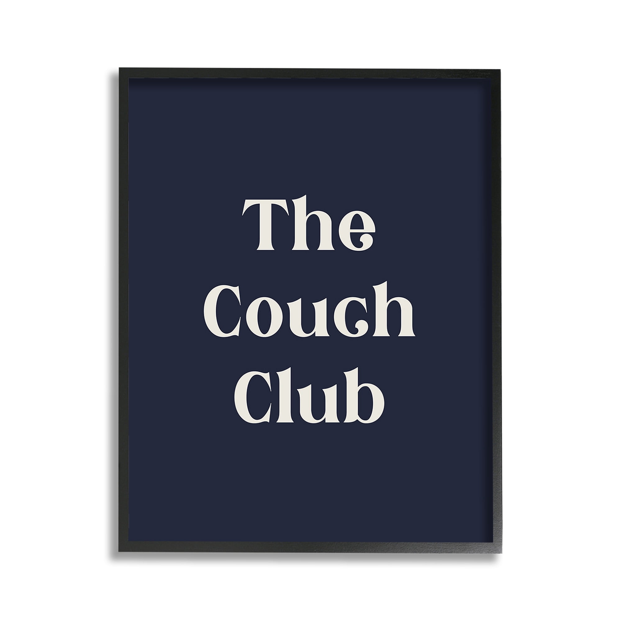 Stupell Industries Couch Club Phrase Typography Painting Black Framed Art Print Wall Art, 11 x 14