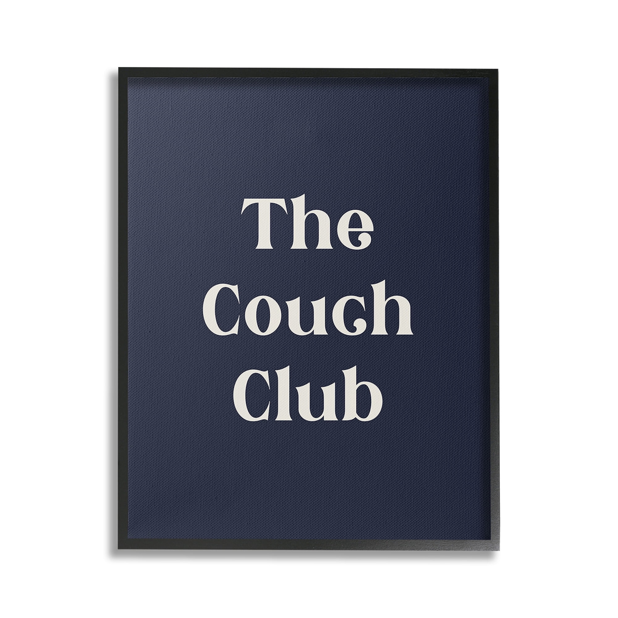 Stupell Industries Couch Club Phrase Typography Painting Black Framed Art Print Wall Art, 24 x 30