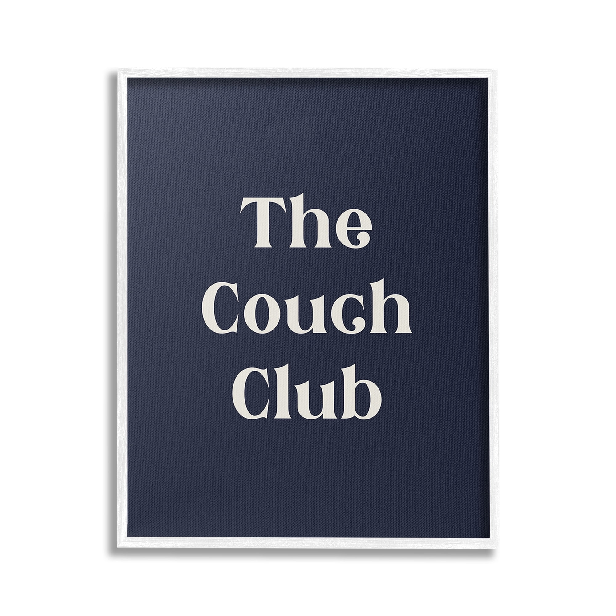 Stupell Industries Couch Club Phrase Typography Painting White Framed Art Print Wall Art, 16 x 20
