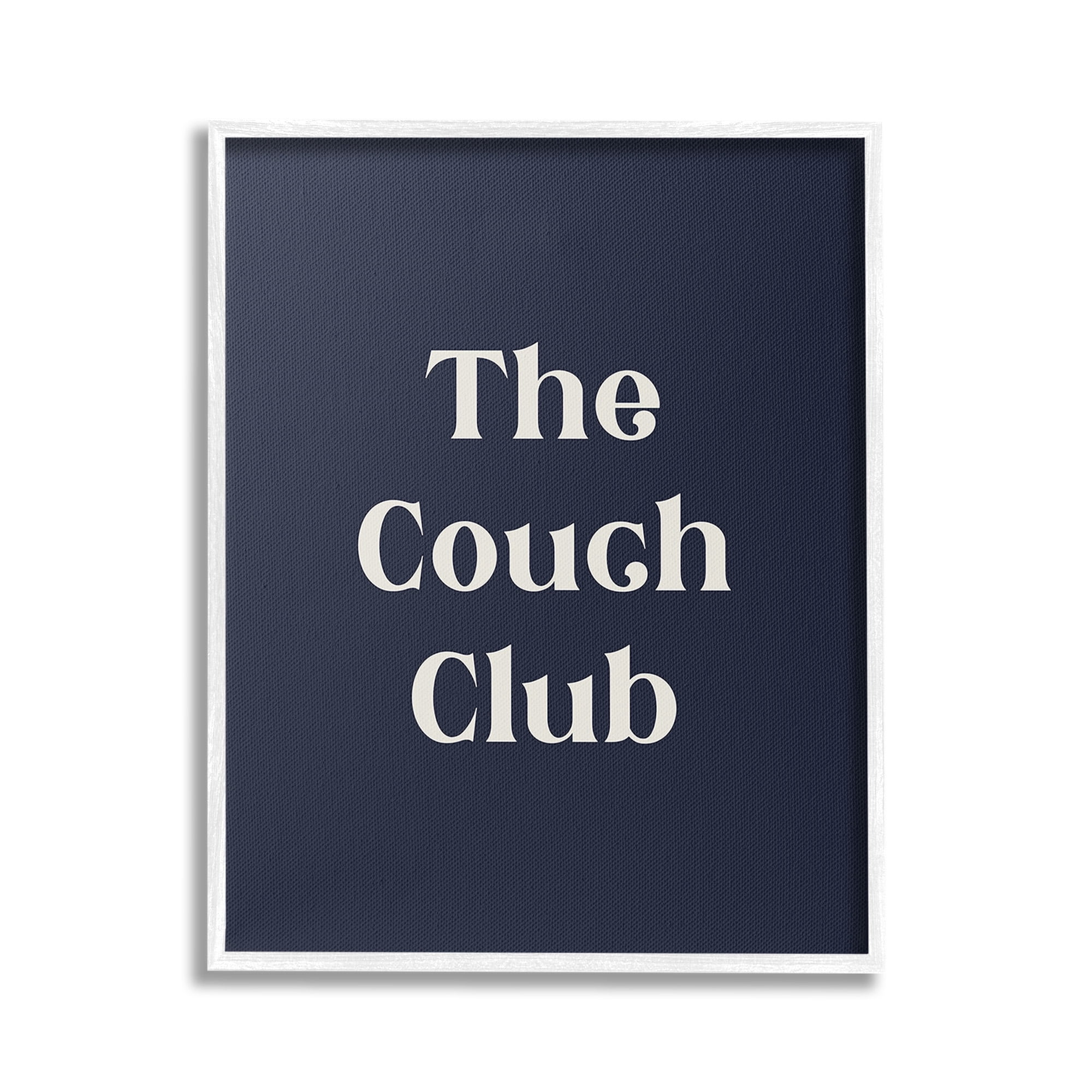 Stupell Industries Couch Club Phrase Typography Painting White Framed Art Print Wall Art, 24 x 30