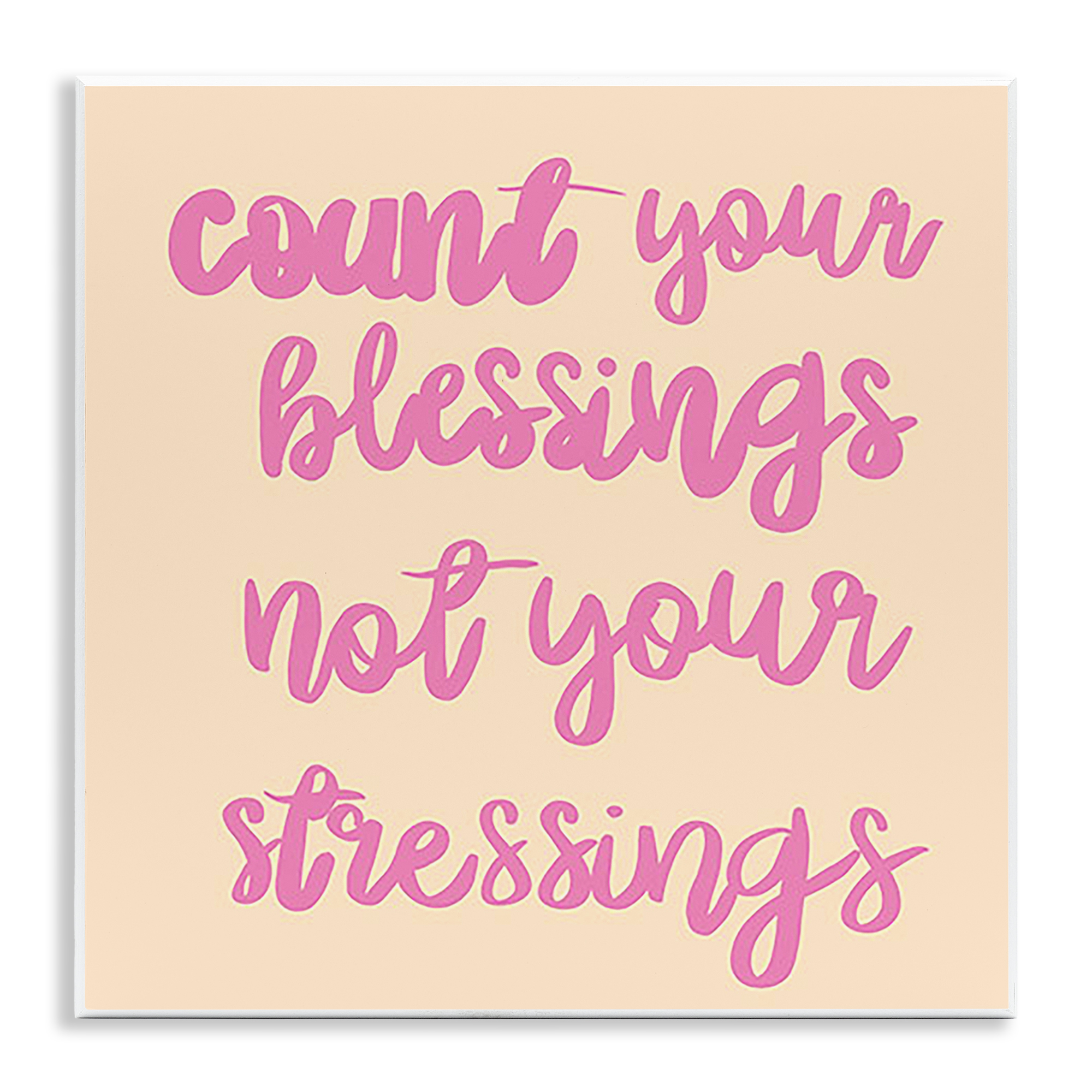 Stupell Industries Count Blessings Not Stressings Text & Numbers Painting Unframed Art Print Wall Art, 12 x 12