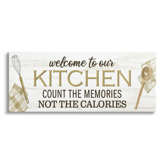 Stupell Industries Count Memories Not Calories Food & Beverage Painting Gallery Wrapped Canvas Art Print Wall Art, 24 x 10