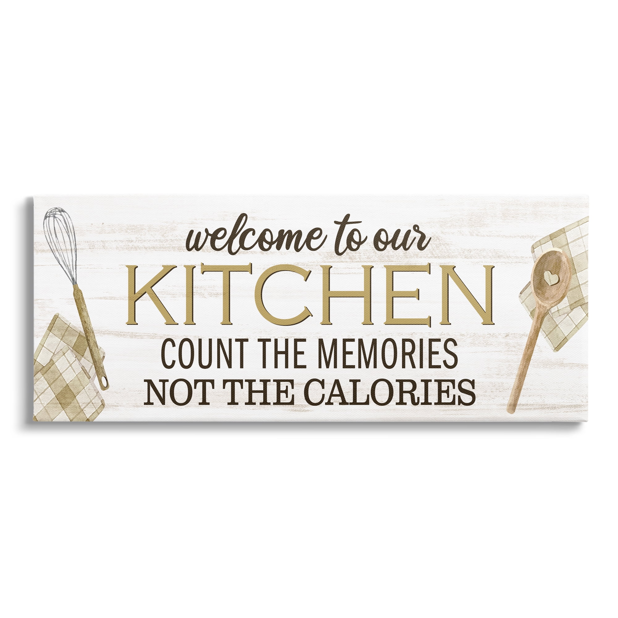 Stupell Industries Count Memories Not Calories Food & Beverage Painting Gallery Wrapped Canvas Art Print Wall Art, 48 x 20