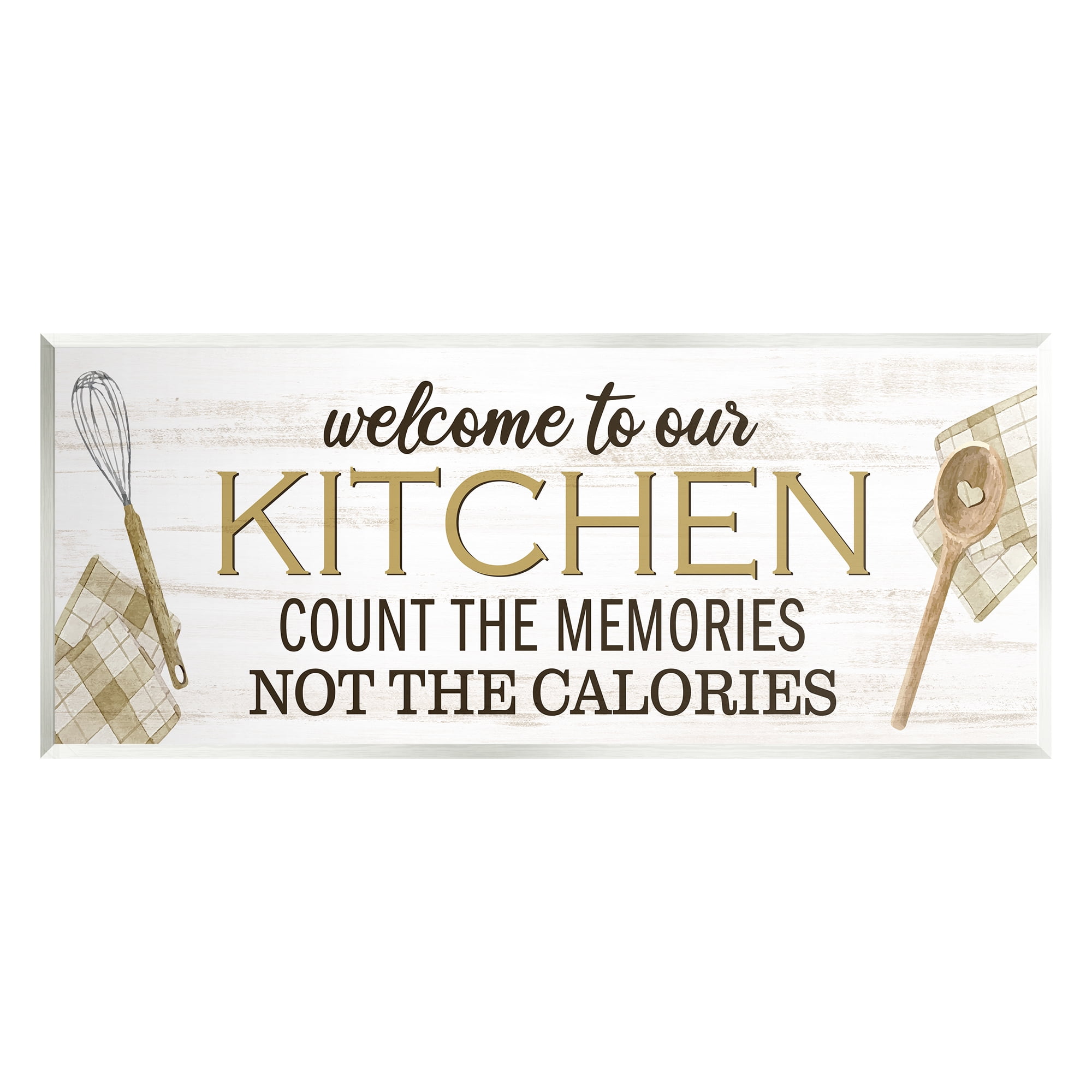 Stupell Industries Count Memories Not Calories Food & Beverage Painting Unframed Canvas Art Print Wall Art, 17 x 7