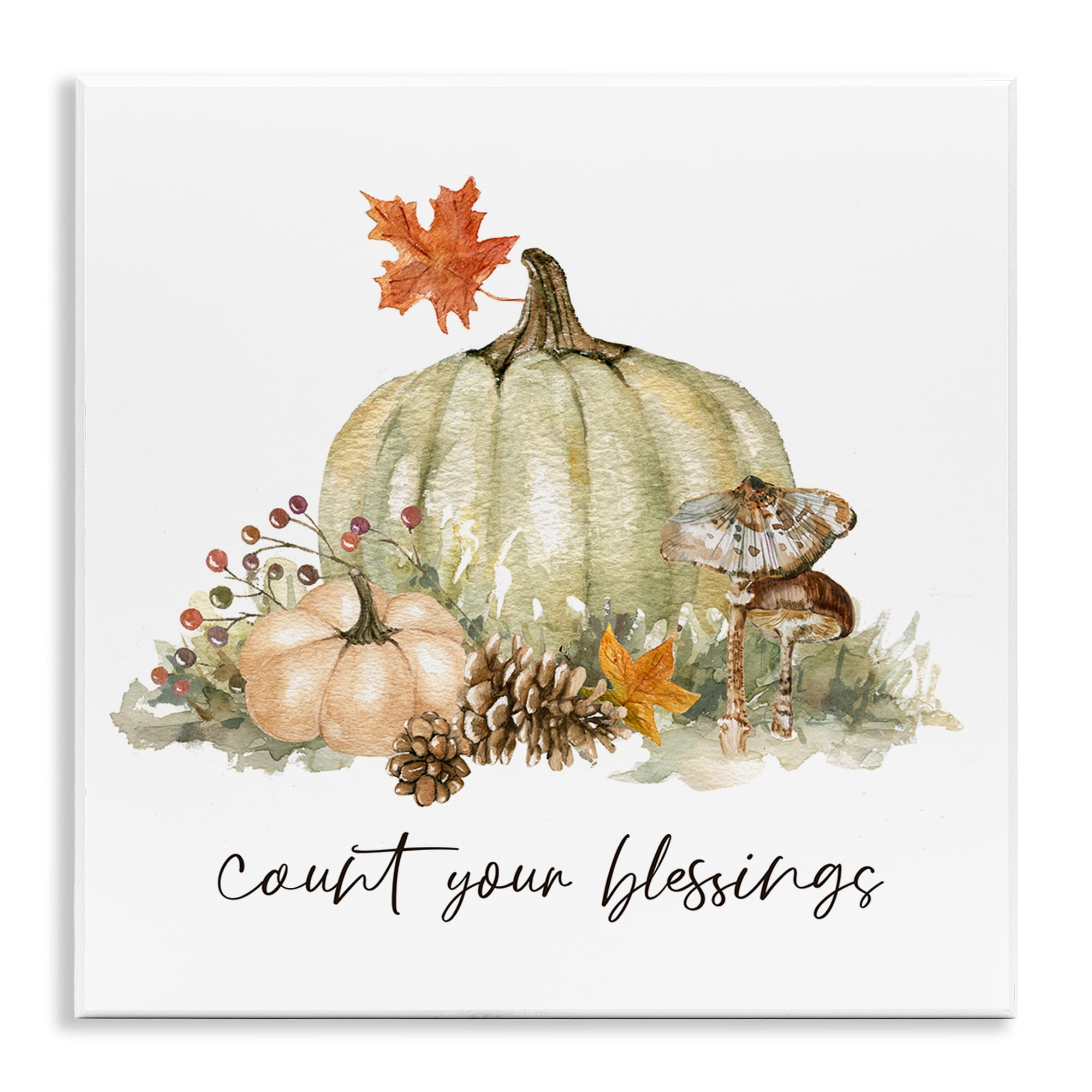 Stupell Industries Count Your Blessings Botanical & Floral Painting Unframed Art Prints Wall Art, 12 x 12