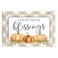 thumbnail image 1 of Stupell Industries Count Your Blessings Thankful Pumpkin Tartan Design Graphic Art Unframed Art Print Wall Art, Design by Lettered and Lined, 1 of 5