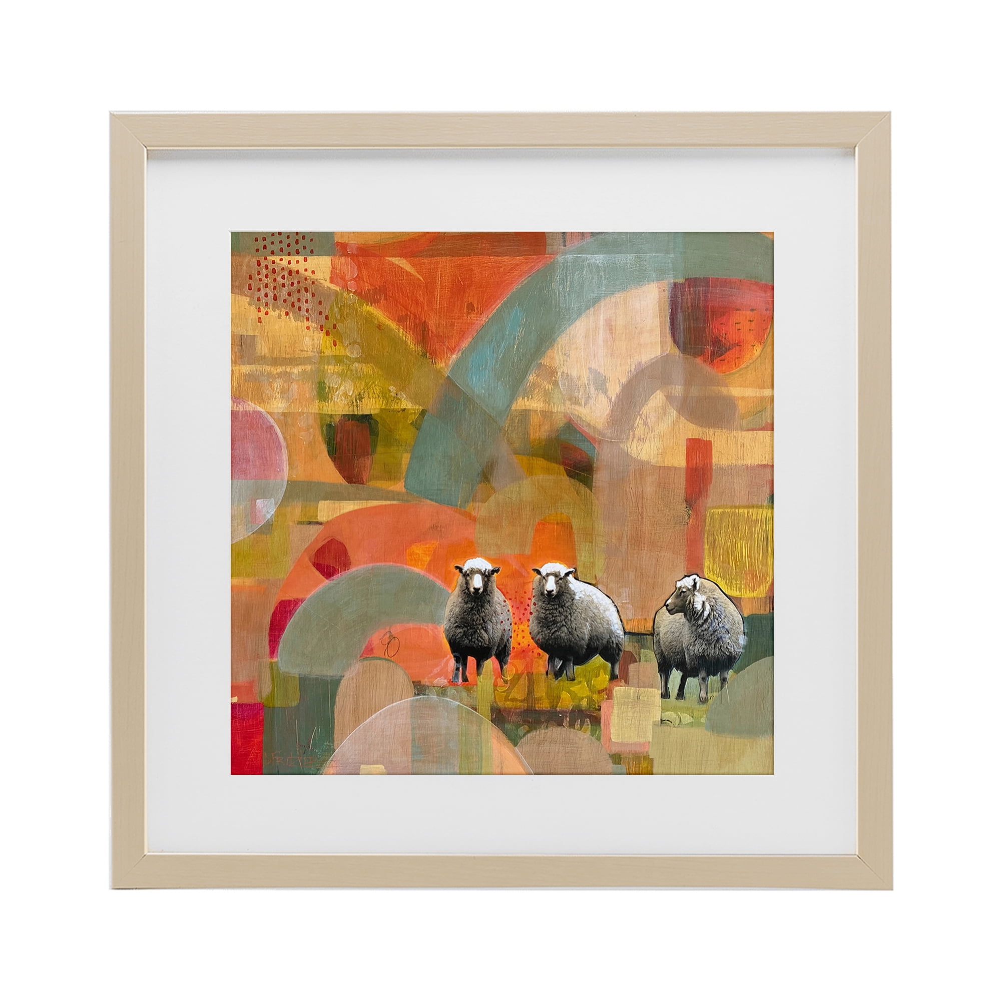 Stupell Industries Counting In My Sheep Birch Framed Print Under Glass, design by Dianna Fritzler