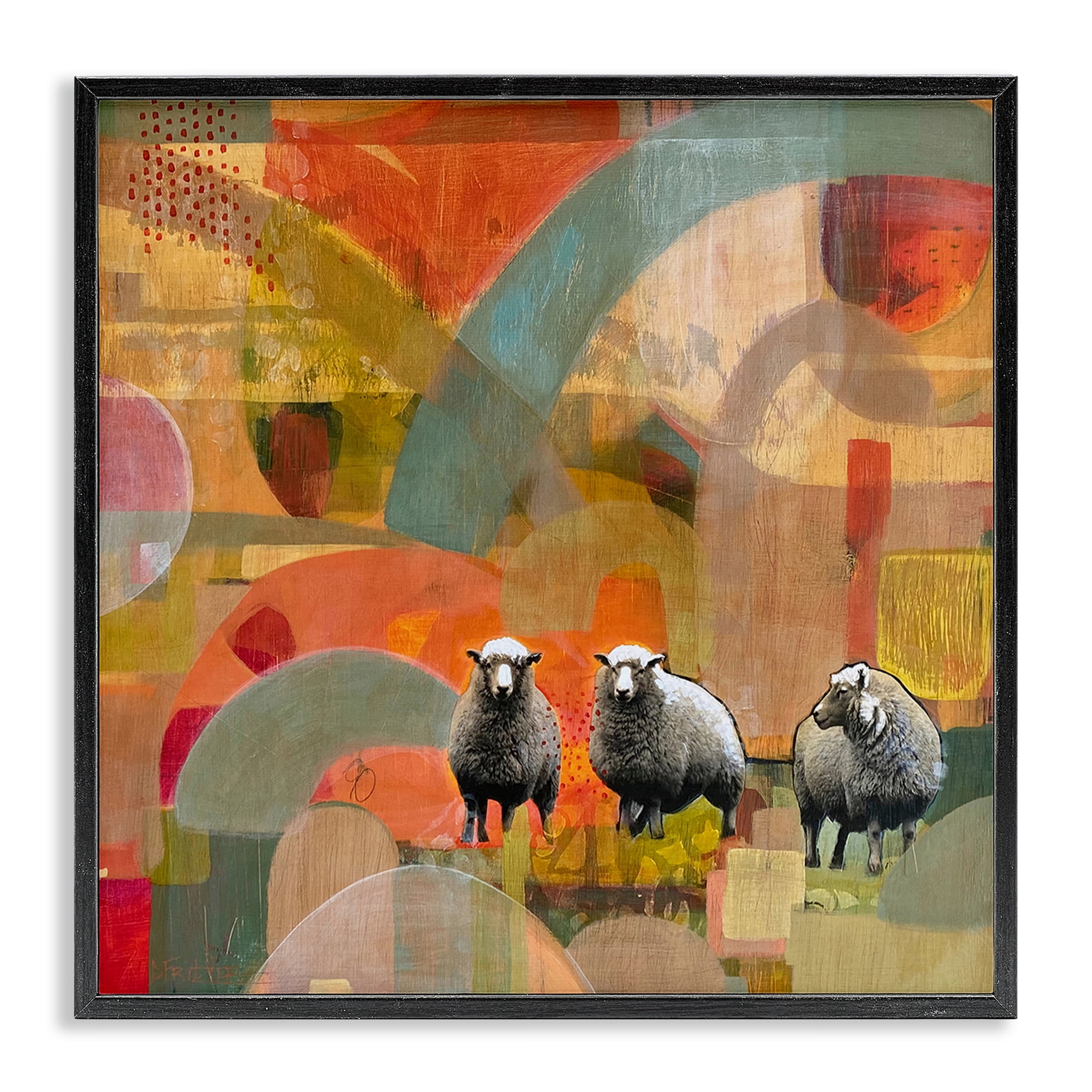Stupell Industries Counting In My Sheep Black Framed Giclee Art, design by Dianna Fritzler