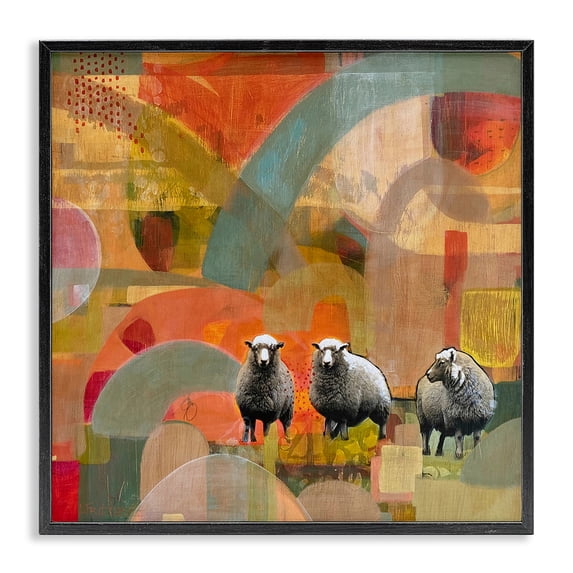 Stupell Industries Bohemian Counting In My Sheep Black Framed Giclee Art, 12 x 12, by Dianna Fritzler