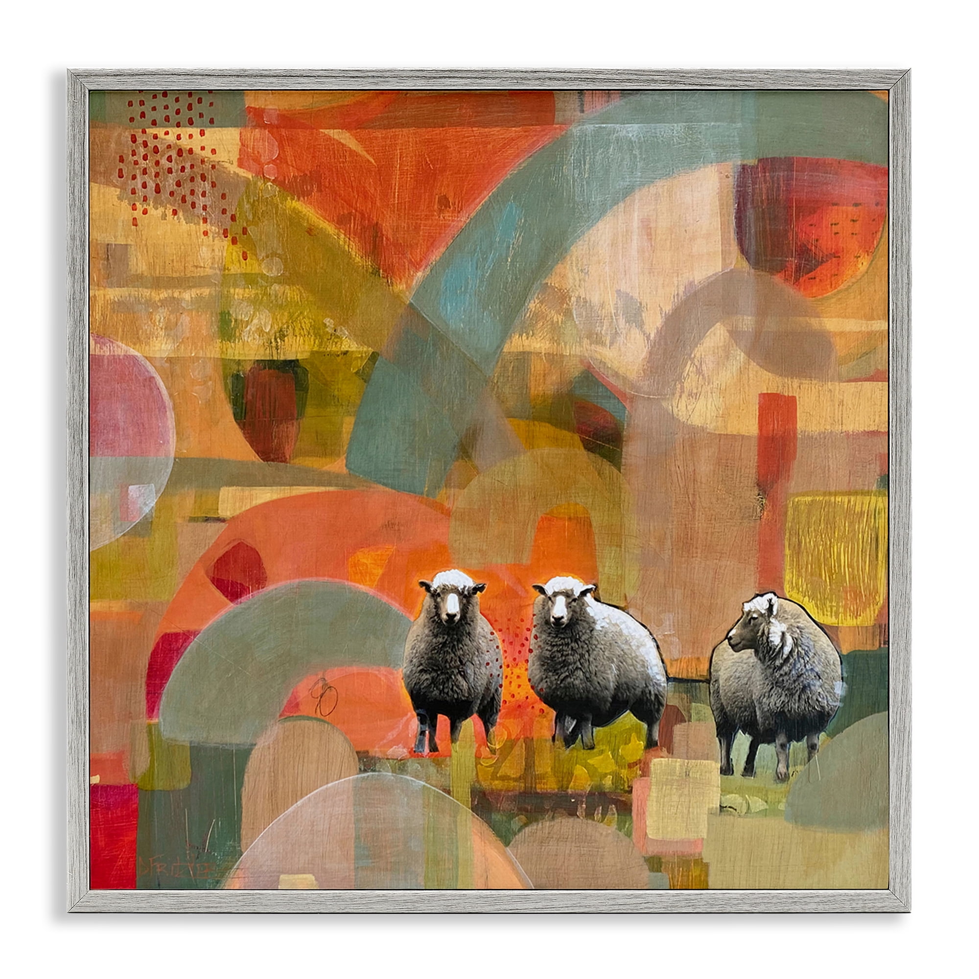 Stupell Industries Counting In My Sheep Gray Framed Giclee Art, design by Dianna Fritzler