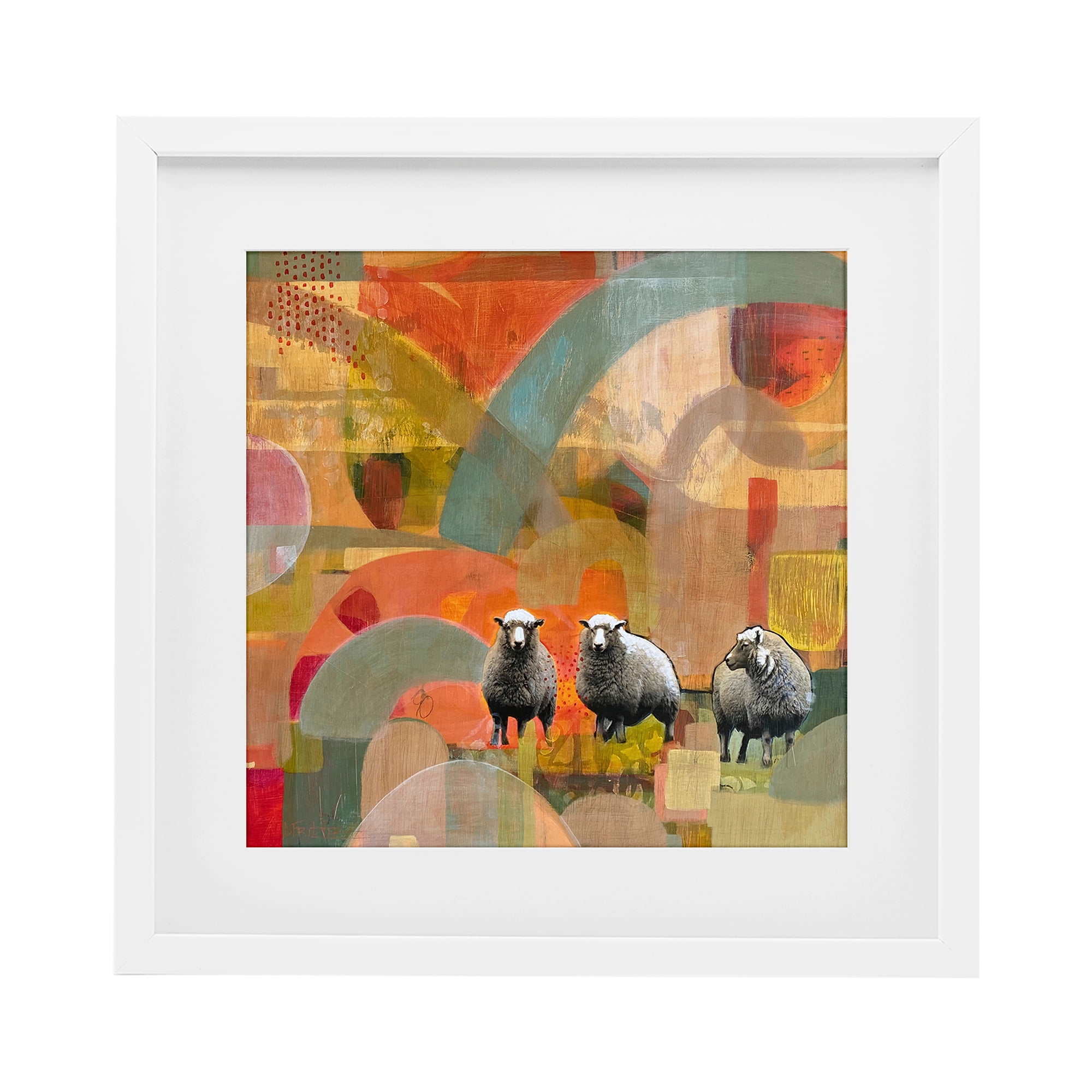 Stupell Industries Counting In My Sheep White Framed Print Under Glass, design by Dianna Fritzler