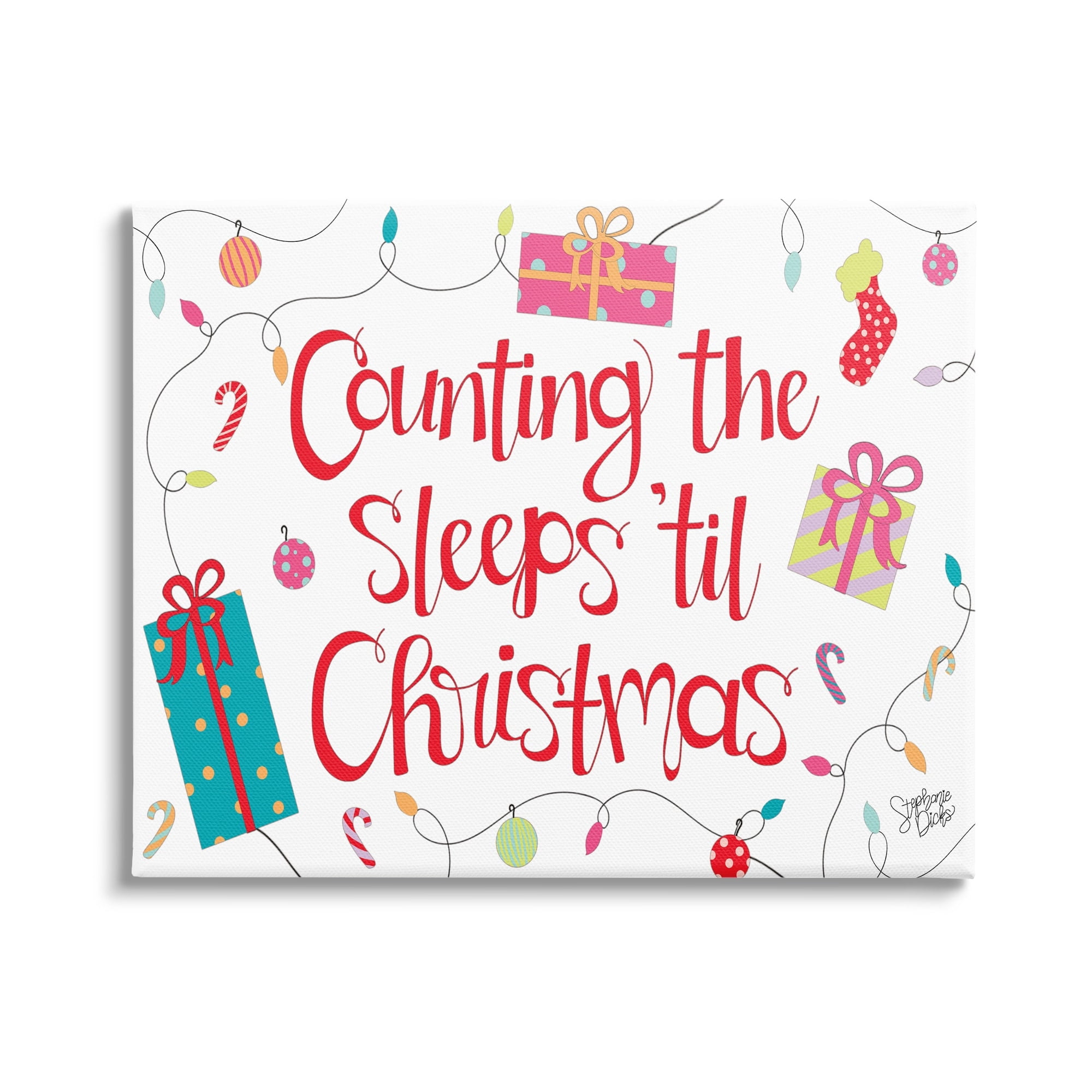 Stupell Industries Counting The Sleeps 'Til Christmas Holiday Painting Gallery Wrapped Canvas Print Wall Art