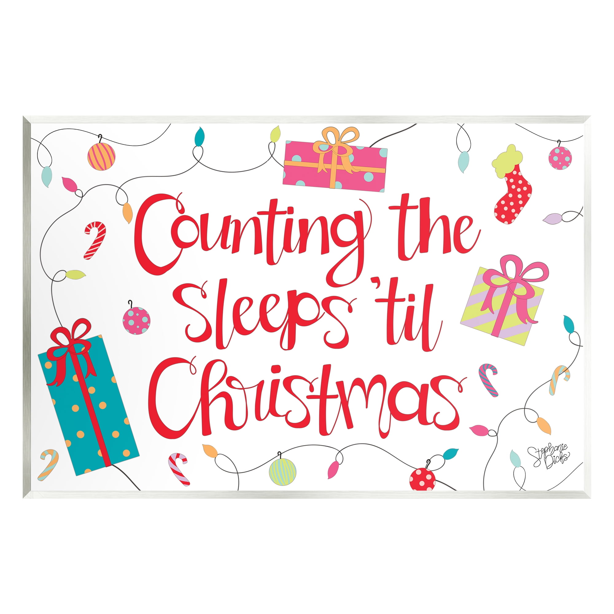Stupell Industries Counting The Sleeps 'Til Christmas Holiday Painting Unframed Art Print Wall Art
