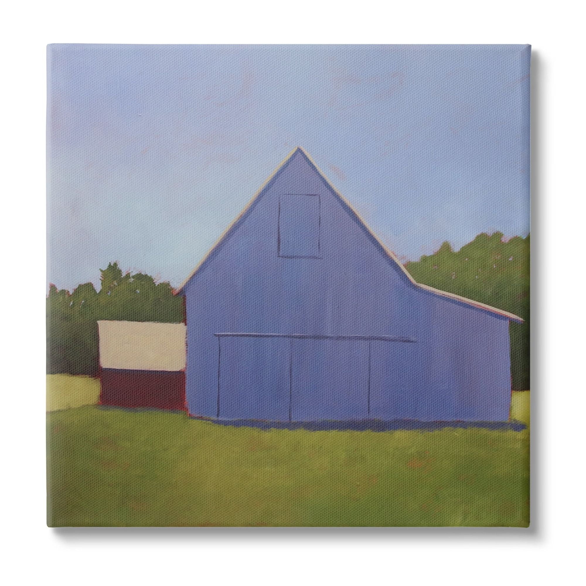 Stupell Industries Country Barn Grassland Landscape Landscape Painting Gallery Wrapped Canvas Print Wall Art