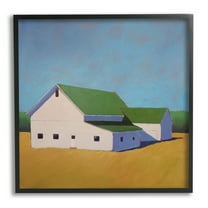 Stupell Industries Country Barn Landscape Travel & Places Painting Black Framed Art Print Wall Art, 12 x 12