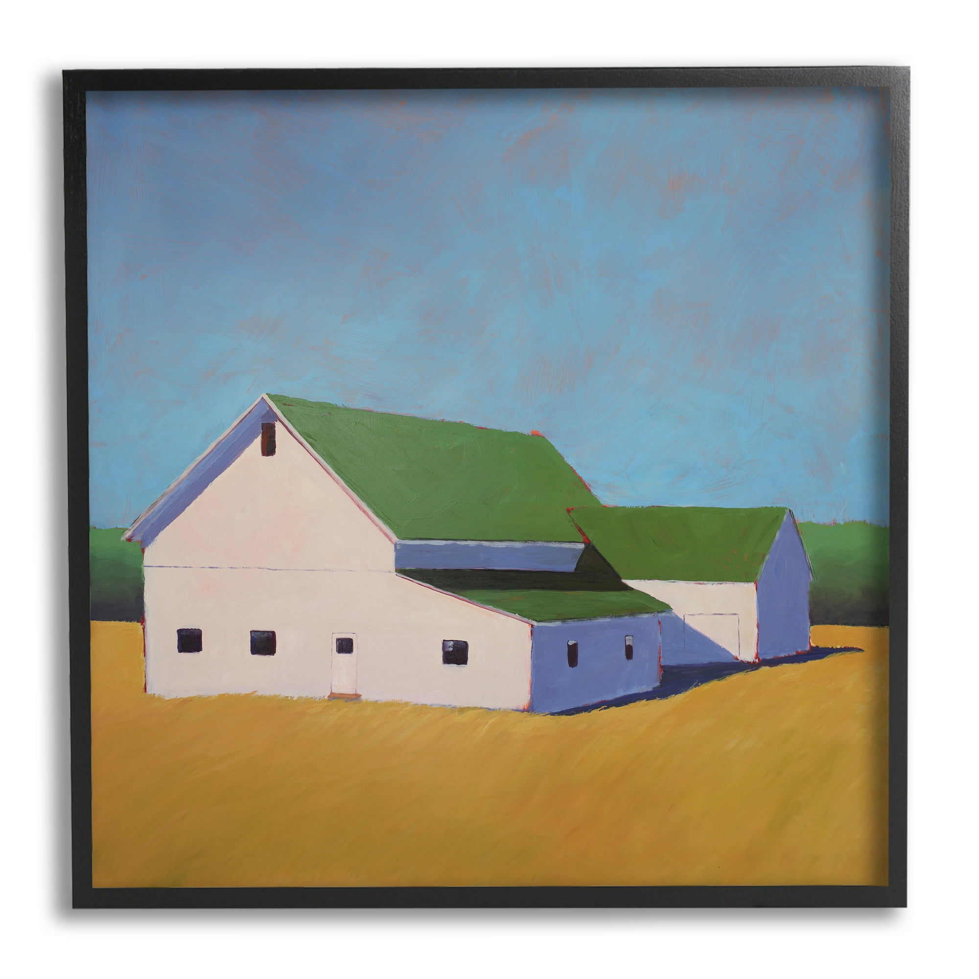 Stupell Industries Country Barn Landscape Travel & Places Painting Black Framed Art Print Wall Art, 24 x 24