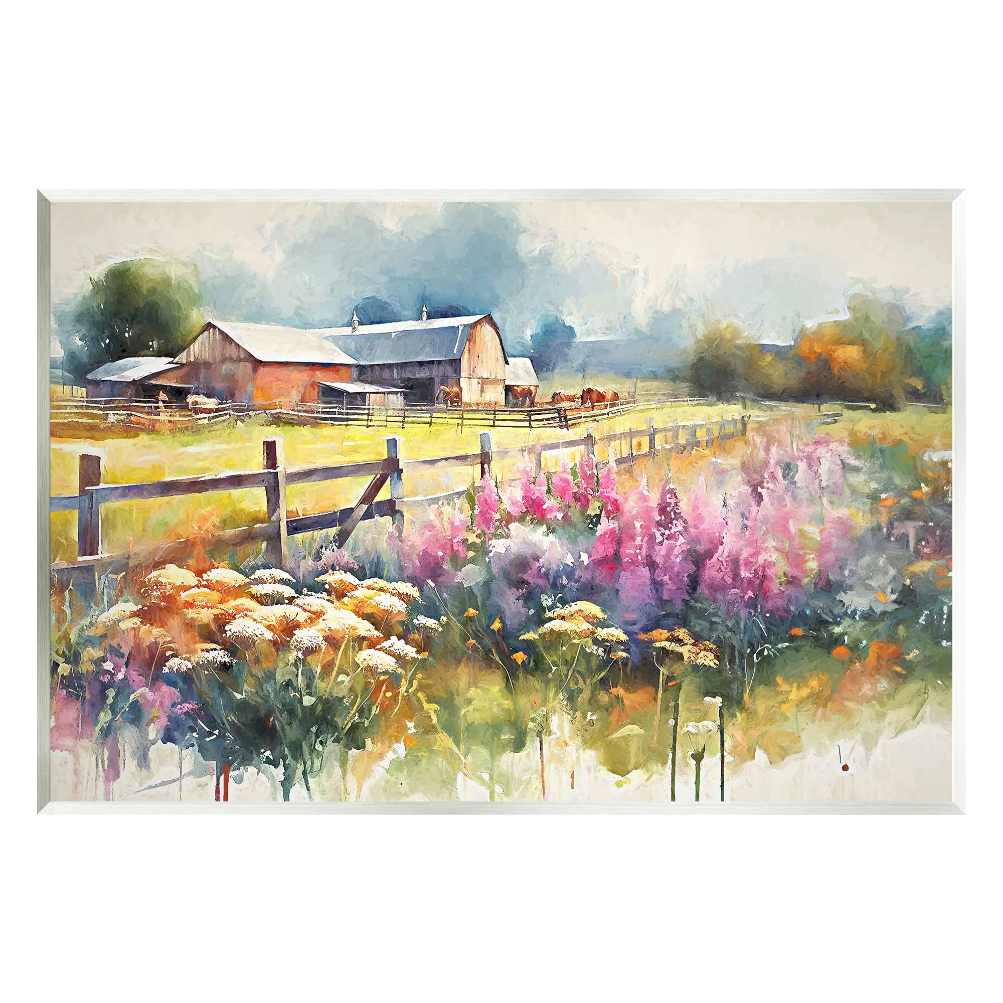 Stupell Industries Country Barn Modern Painting Landscape Painting Unframed Art Print Wall Art, 19 x 13