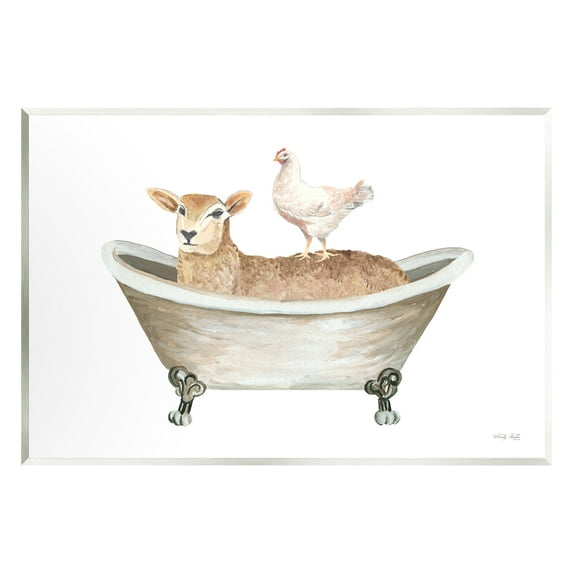 Stupell Industries Country Bathroom Animals Animals & Insects Painting Unframed Art Print Wall Art, 15 x 10