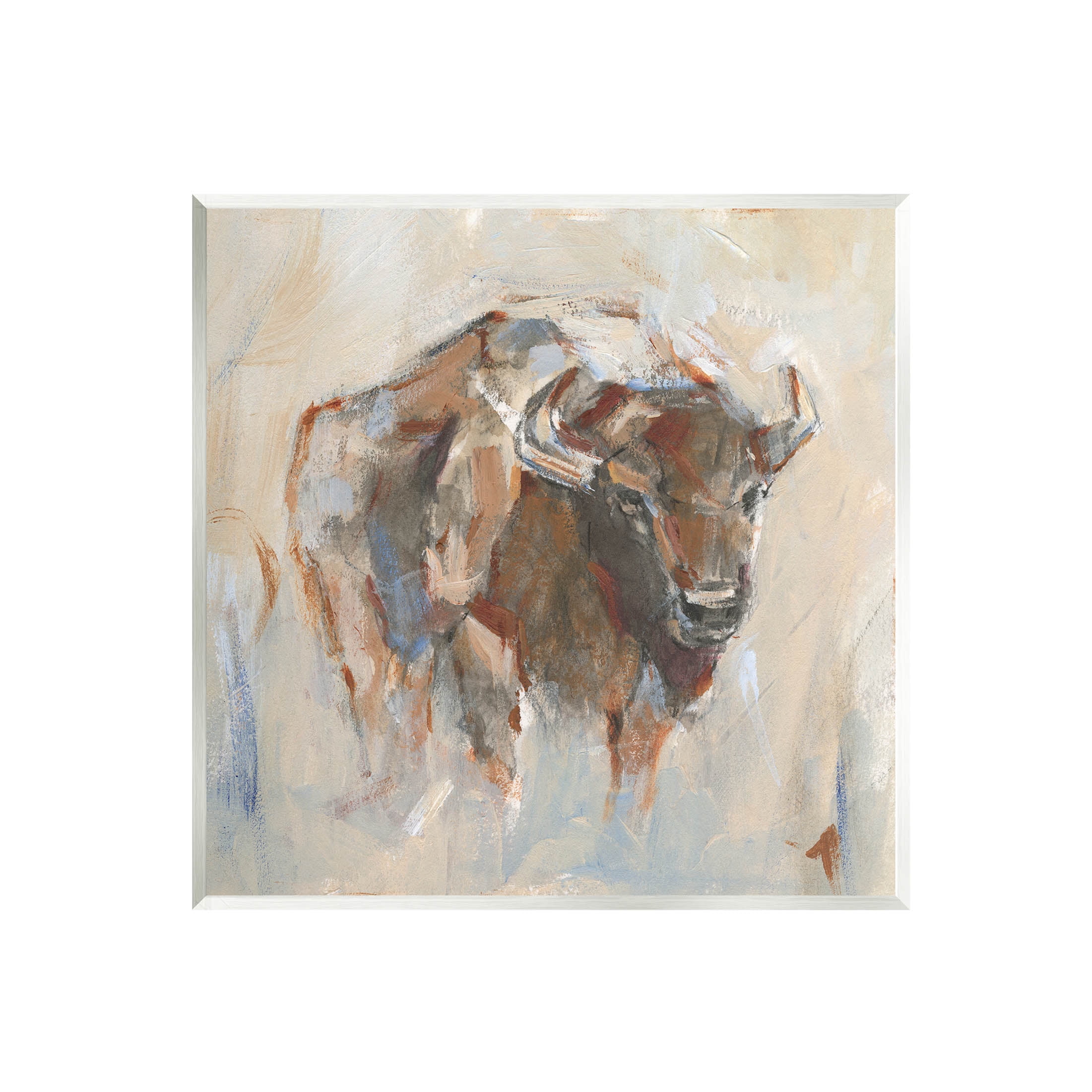 Stupell Industries Country Bison Abstract Brush Strokes Painting Unframed Art Print Wall Art, Design by Ethan Harper