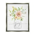 thumbnail image 1 of Stupell Industries Country Bouquet Floral Arrangement Religious Joy Script Graphic Art Luster Gray Floating Framed Canvas Print Wall Art, Design by Lettered and Lined, 1 of 5