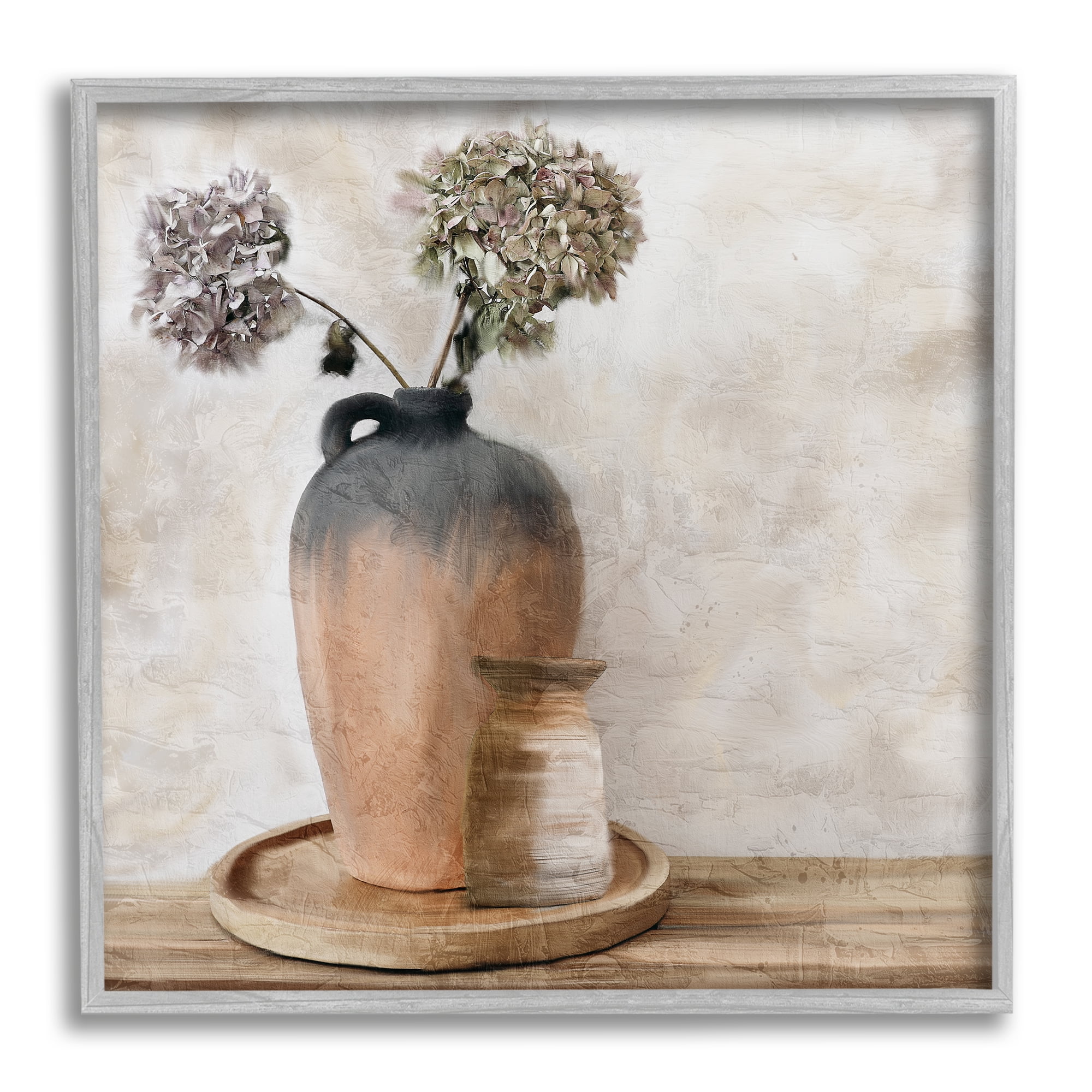 Stupell Industries Country Bouquet Still Life Botanical & Floral Painting Gray Framed Art Print Wall Art, 17 x 17