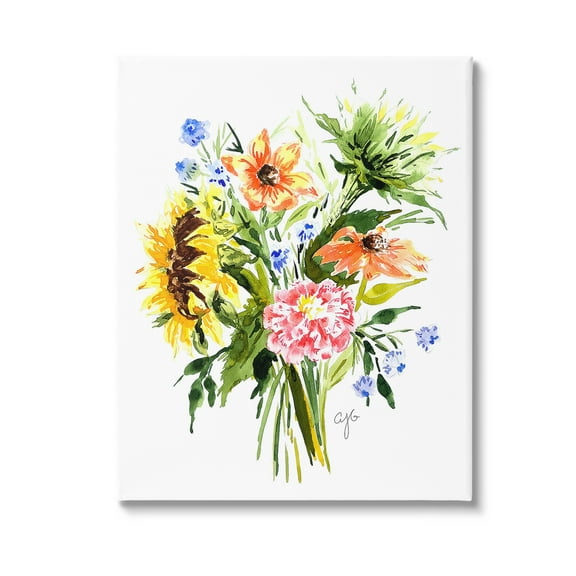 Stupell Industries Country Bunches Bouquet Botanical & Floral Painting Gallery Wrapped Canvas Art Print Wall Art, 16 x 20