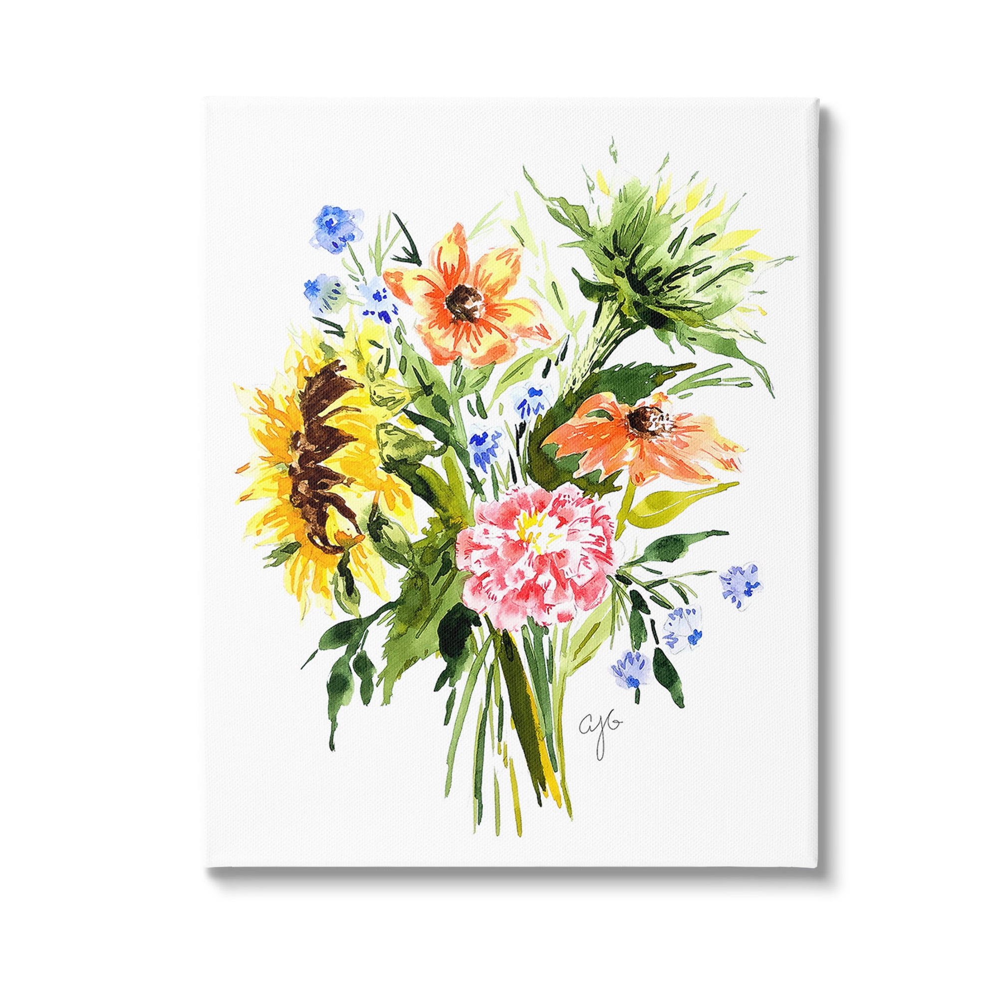 Stupell Industries Country Bunches Bouquet Botanical & Floral Painting Gallery Wrapped Canvas Art Print Wall Art, 24 x 30
