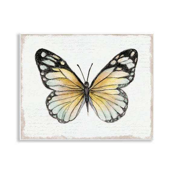 Stupell Industries Country Butterfly on White Animals Painting Unframed Art Print Wall Art, 14 x 11