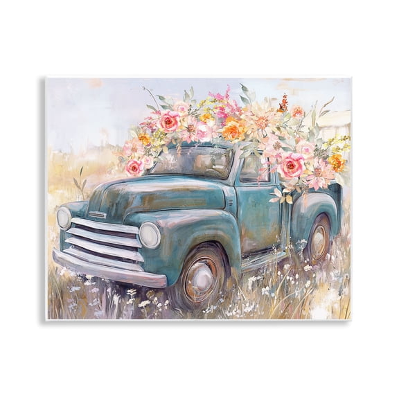 Stupell Industries Country Cargo Flower Truck Wall Plaque Art design by Nina Blue, 11 x 14
