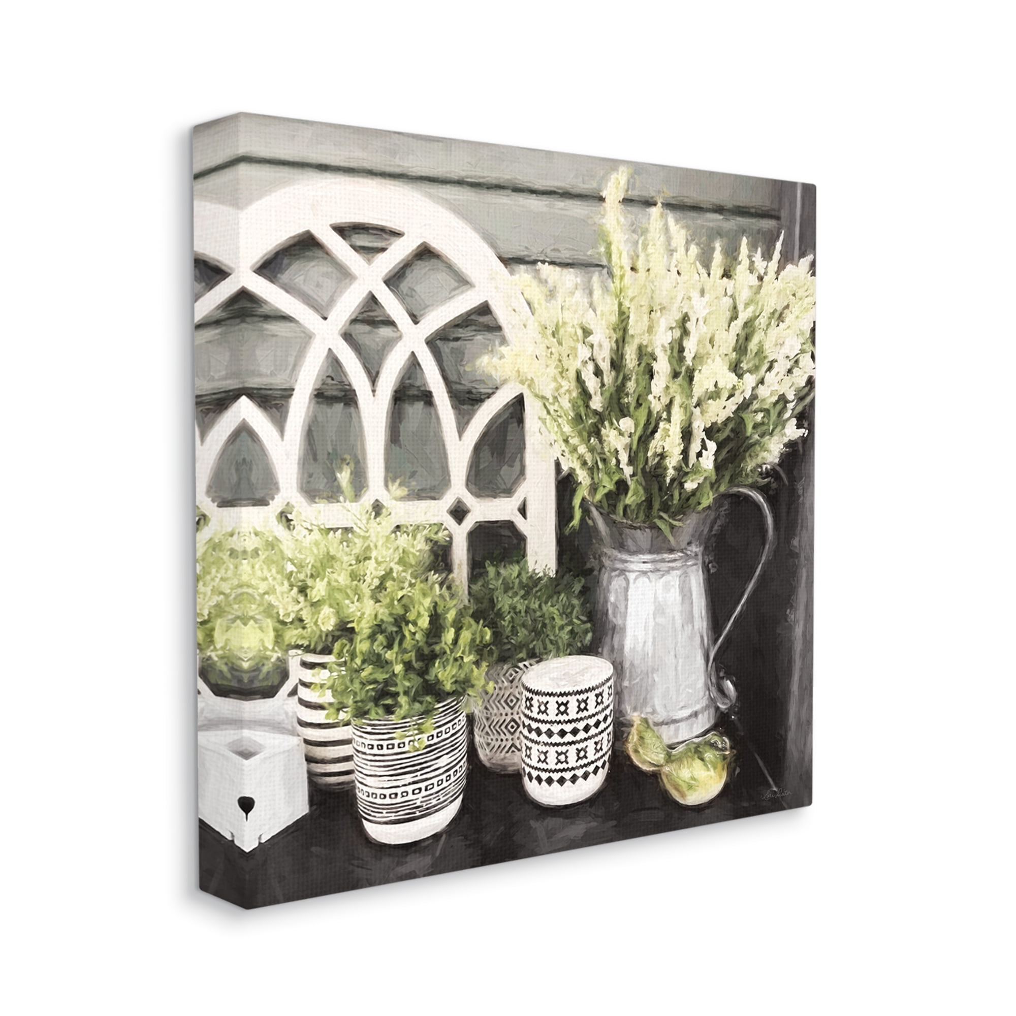 Stupell Industries Country Corner Still-Life Cottage Florals in Jars, 30 x 30, Designed by Lori Deiter