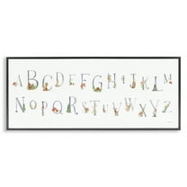 Stupell Industries Country Cottage Alphabet Scenery Painting Black Framed Art Print Wall Art, 24 x 10