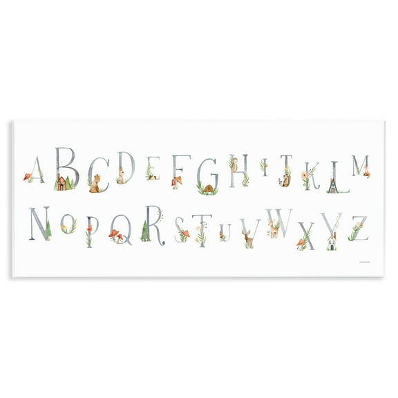 Stupell Industries Country Cottage Alphabet Scenery Painting Unframed Art Print Wall Art, 17 x 7