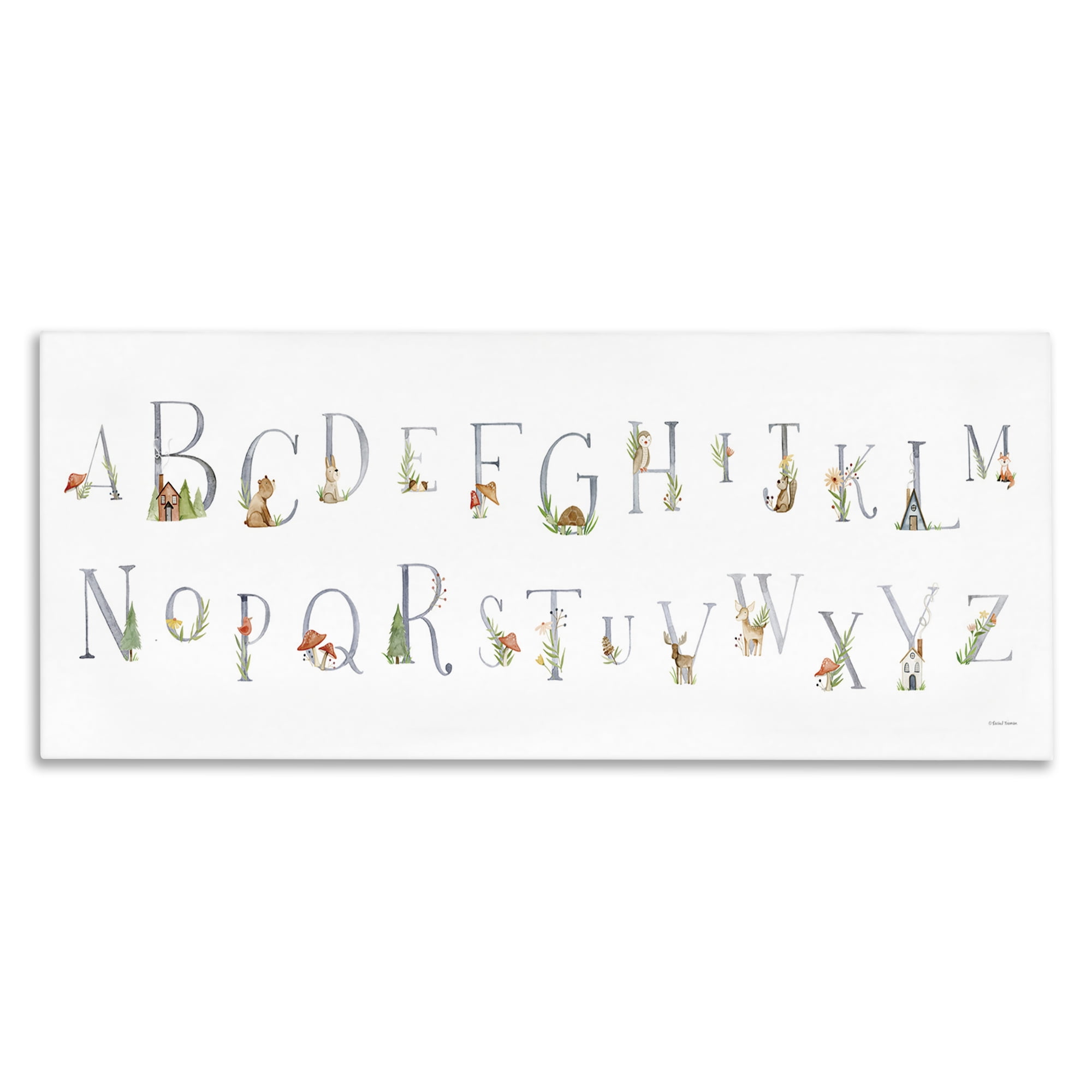Stupell Industries Country Cottage Alphabet Town & City Painting Gallery Wrapped Canvas Art Print Wall Art, 48 x 20