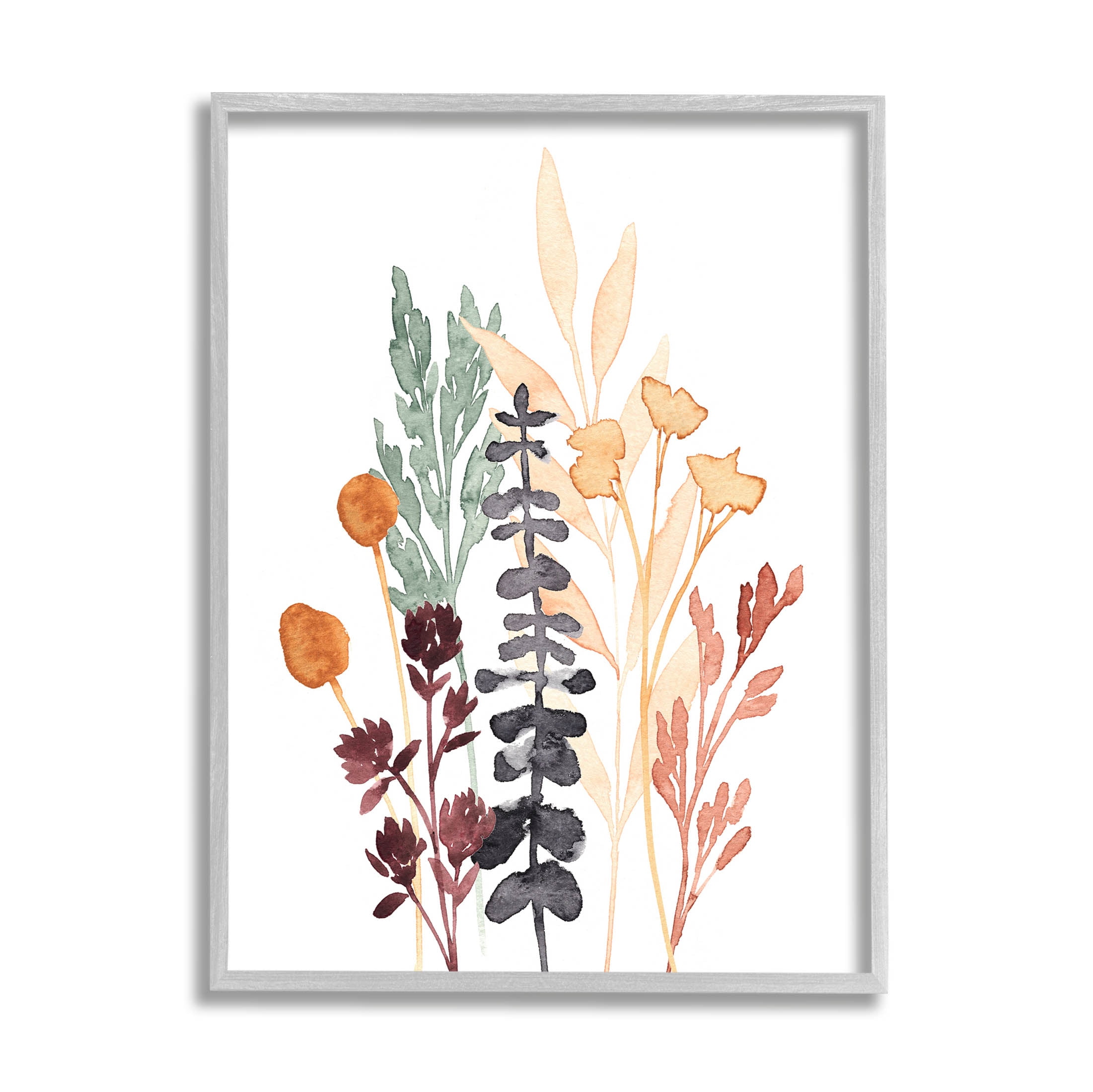 Stupell Industries Country Cottage Herbs Layered Botanicals Graphic Art Gray Framed Art Print Wall Art, Design by Annie Warren