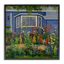 Stupell Industries Country Cottage Lovely Garden Landscape & Nature Painting Black Framed Art Print Wall Art, 12 x 12