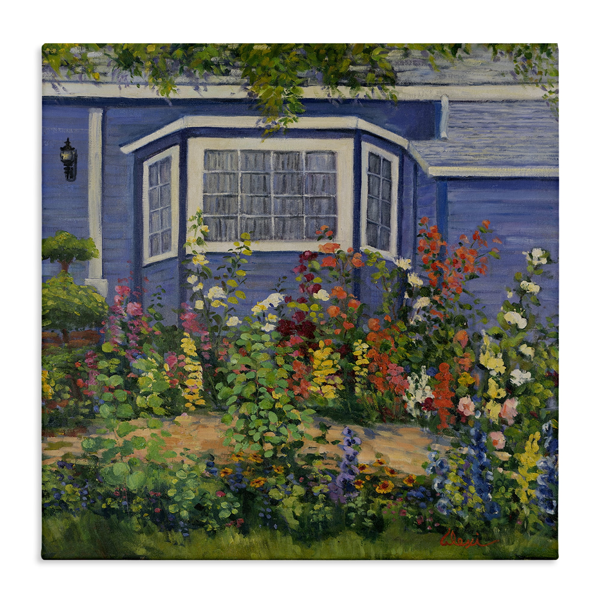 Stupell Industries Country Cottage Lovely Garden Landscape & Nature Painting Wrapped Canvas Art Print Wall Art, 30 x 30