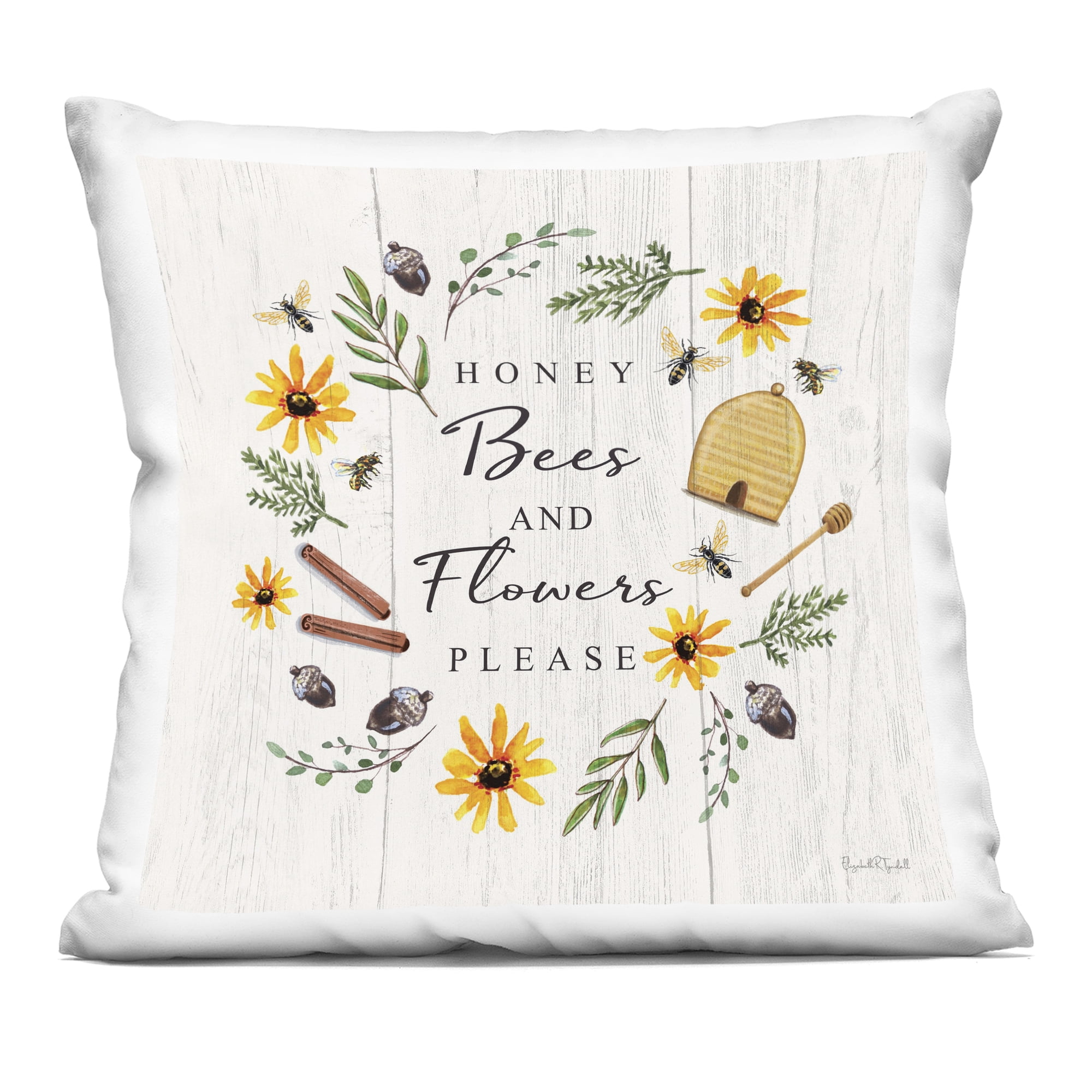 Stupell Industries Country Cottage Wreath & Quote Decorative Printed Throw Pillow, design by Elizabeth Tyndall