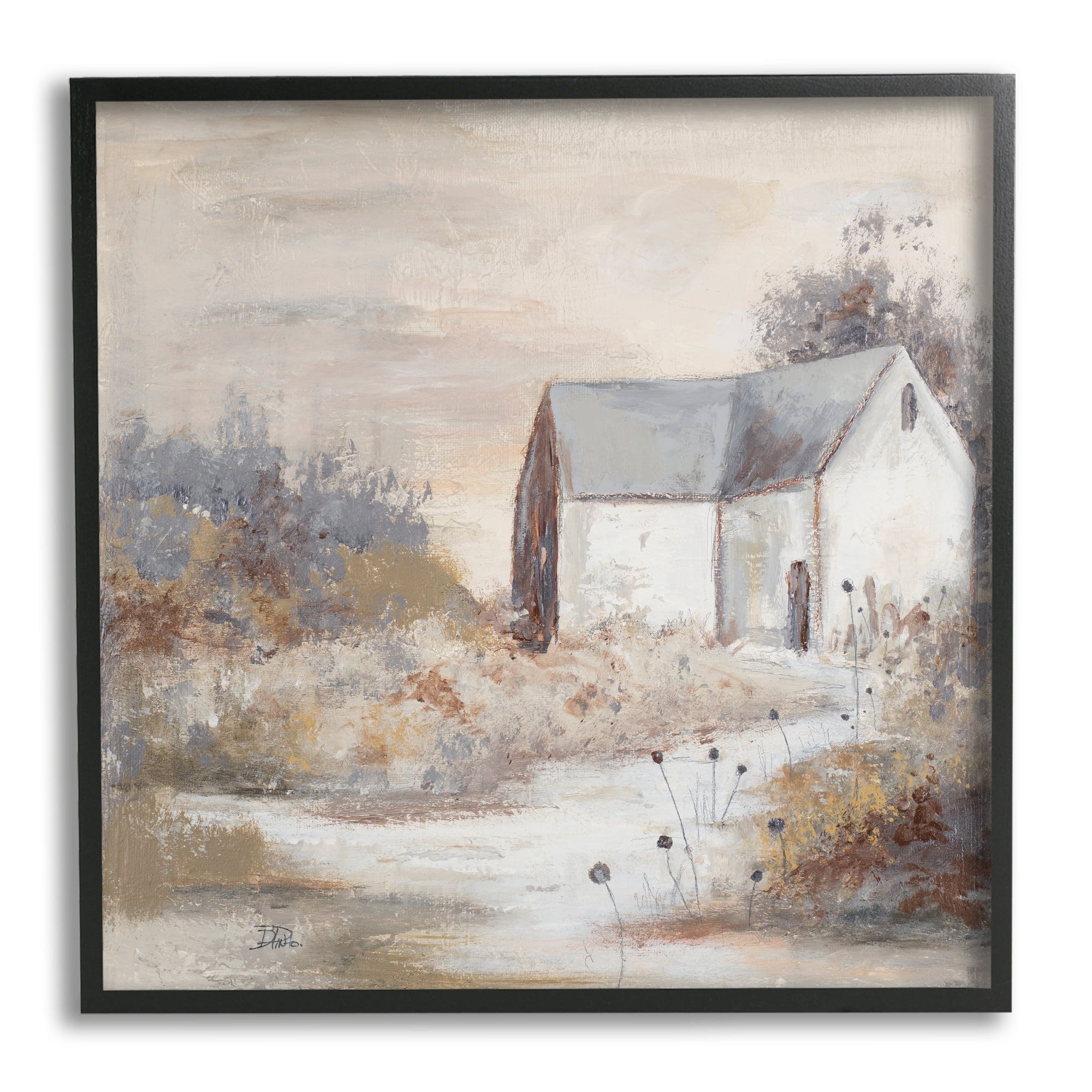 Stupell Industries Country Cottage with Tall Grass Traditional Painting, 17 x 30,Design by Patricia Pinto