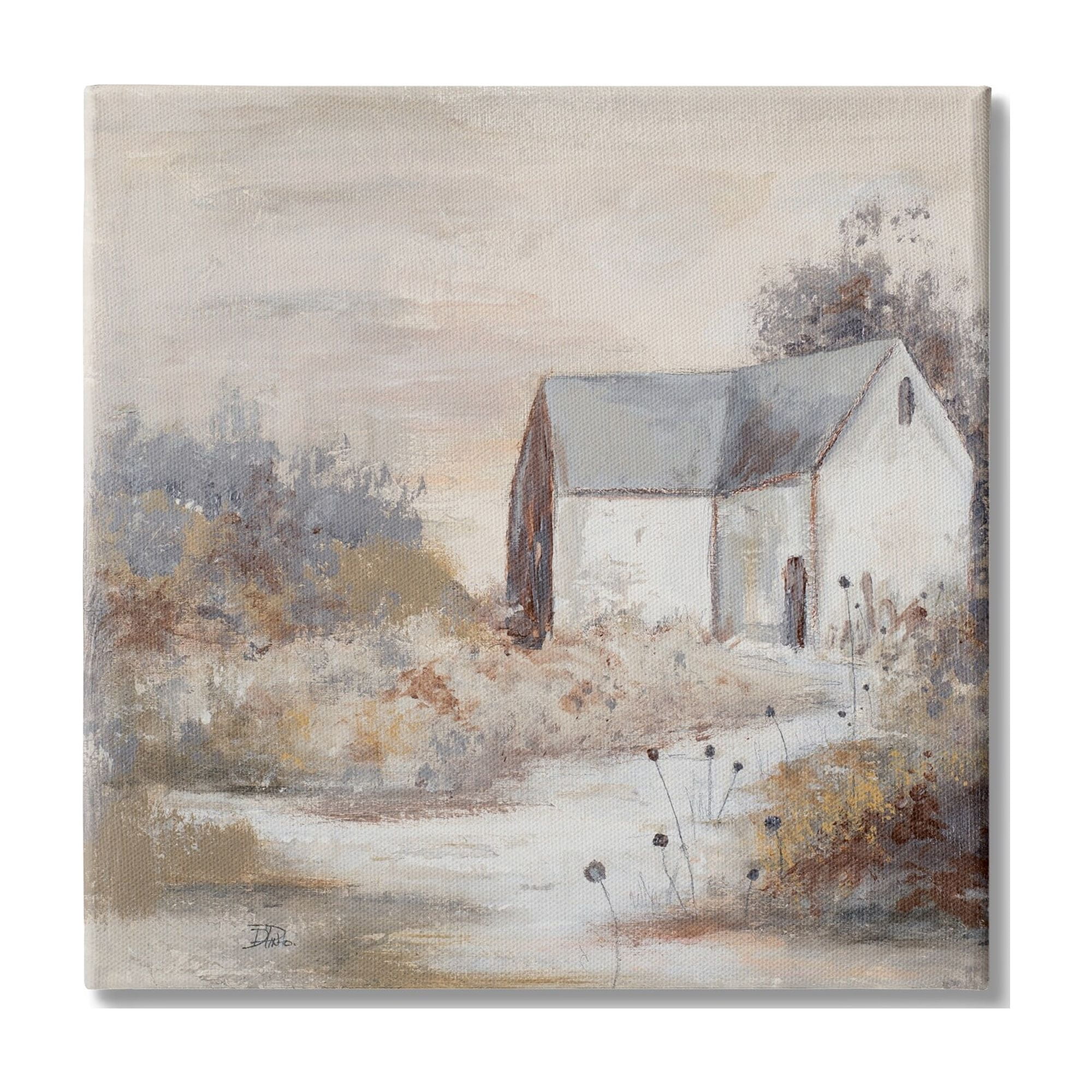 Stupell Industries Country Cottage with Tall Grass Traditional Painting, 24 x 24,Design by Patricia Pinto