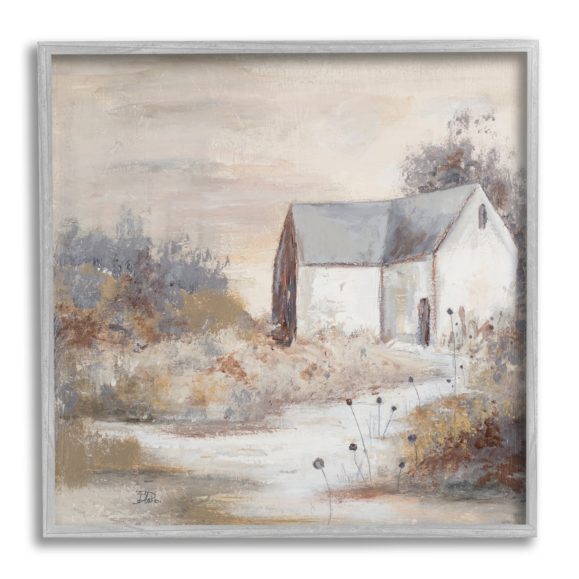Stupell Industries Country Cottage with Tall Grass Traditional Painting, 24 x 24,Design by Patricia Pinto