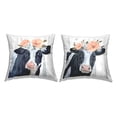 thumbnail image 1 of Stupell Industries Country Cow Pink Floral Blooms Printed Throw Pillow Design by Annie Warren (Set of 2), 1 of 4