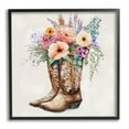 thumbnail image 1 of Stupell Industries Country Cowboy Boots Bouquet Botanical & Floral Painting Black Framed Art Print Wall Art, 1 of 8