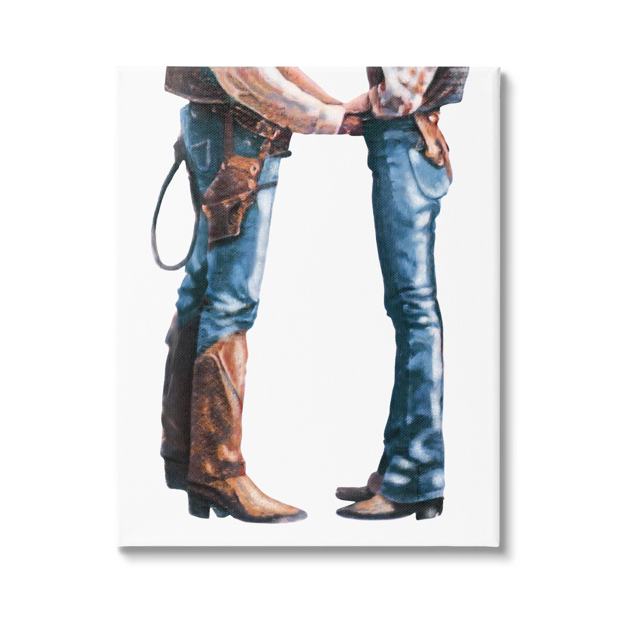 Stupell Industries Country Cowboy & Cowgirl Abstract Painting Gallery Wrapped Canvas Art Print Wall Art, 24 x 30