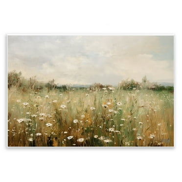 Stupell Industries Country Daisy Field Landscape Painting Unframed Art Print Wall Art, 15 x 10