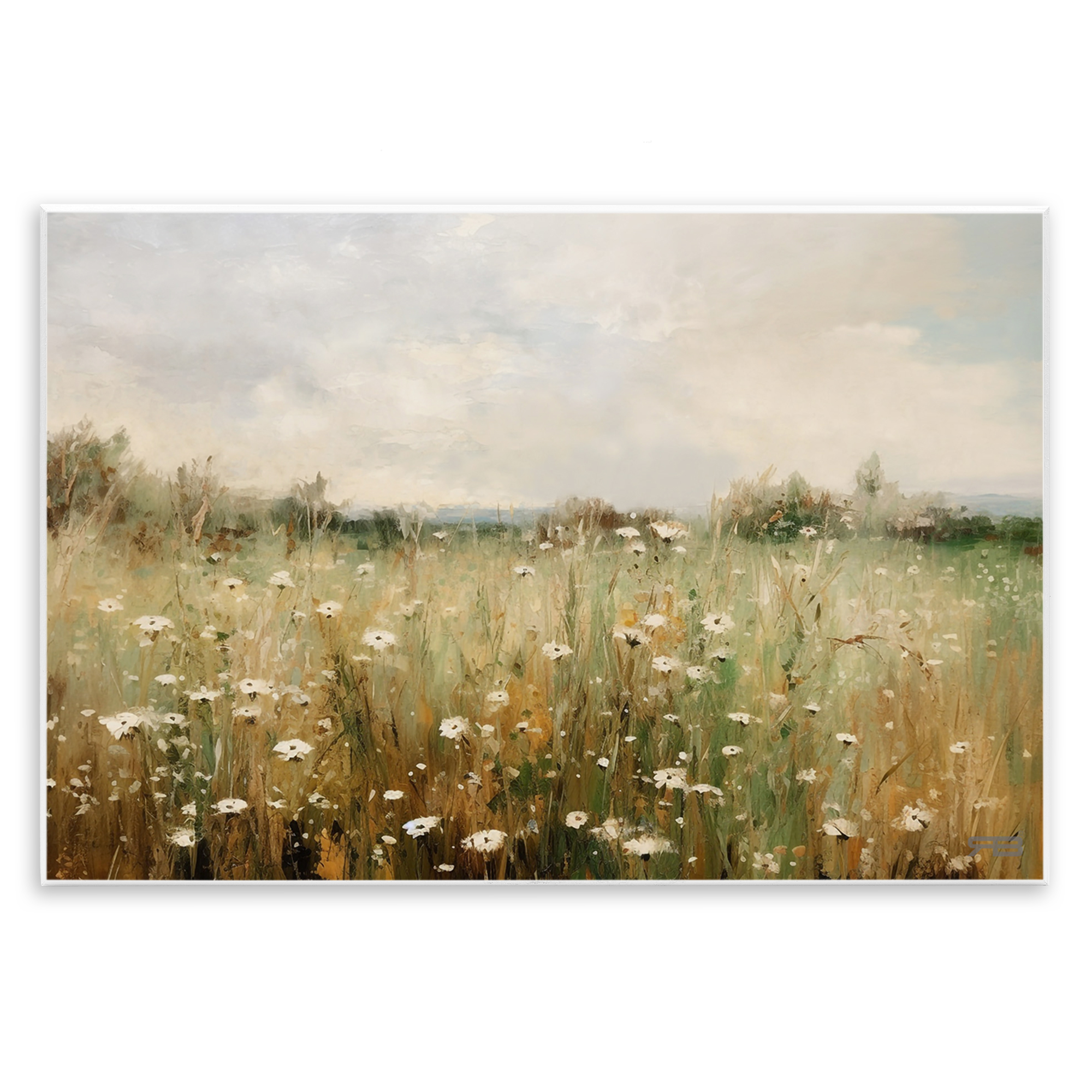 Stupell Industries Country Daisy Field Landscape Painting Unframed Art Print Wall Art, 19 x 13