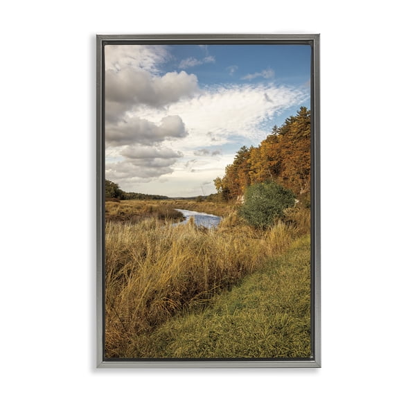 Stupell Industries Country Dreaming Landscape Gray Framed Floater Canvas Wall Art design by Sean Greenough, 25 x 17